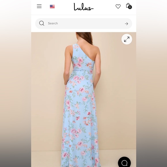 Lulus Elegant Admiration Light Blue Floral One-Shoulder Maxi Dress - Picture 3 of 6